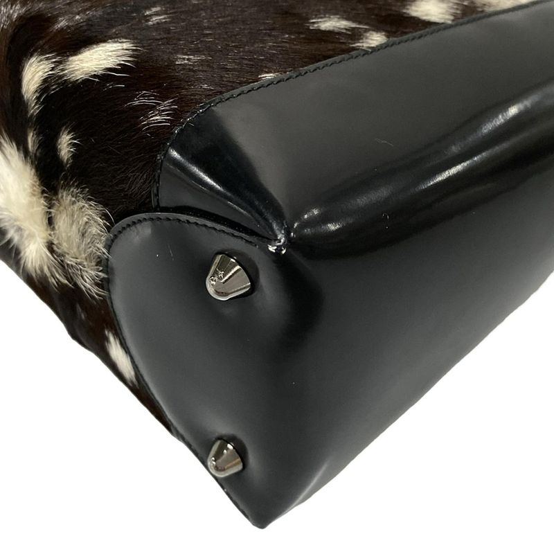 Dior/christian Dior Handbag Lady Dior Large Bag Dark Brown X White X Black