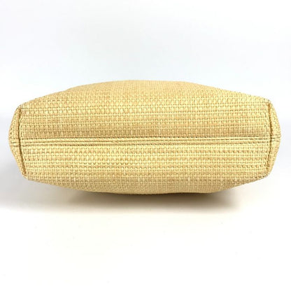 Chanel Shoulder Bag CC Coco Mark Logo Raffia Beige