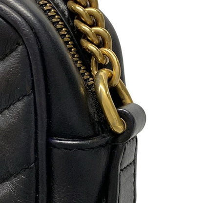 Gucci Shoulder Bag GG Marmont Quilted Mini Bag 448065 Black Chain Shoulder