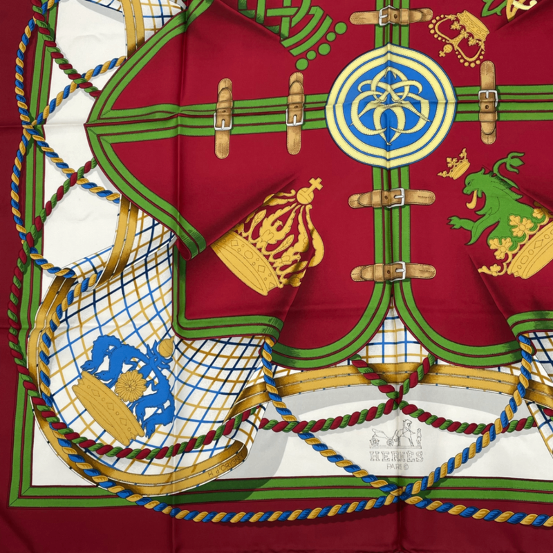 Hermes Carre 90 Grande Tenue Horse Ceremonial Dress Multicolor