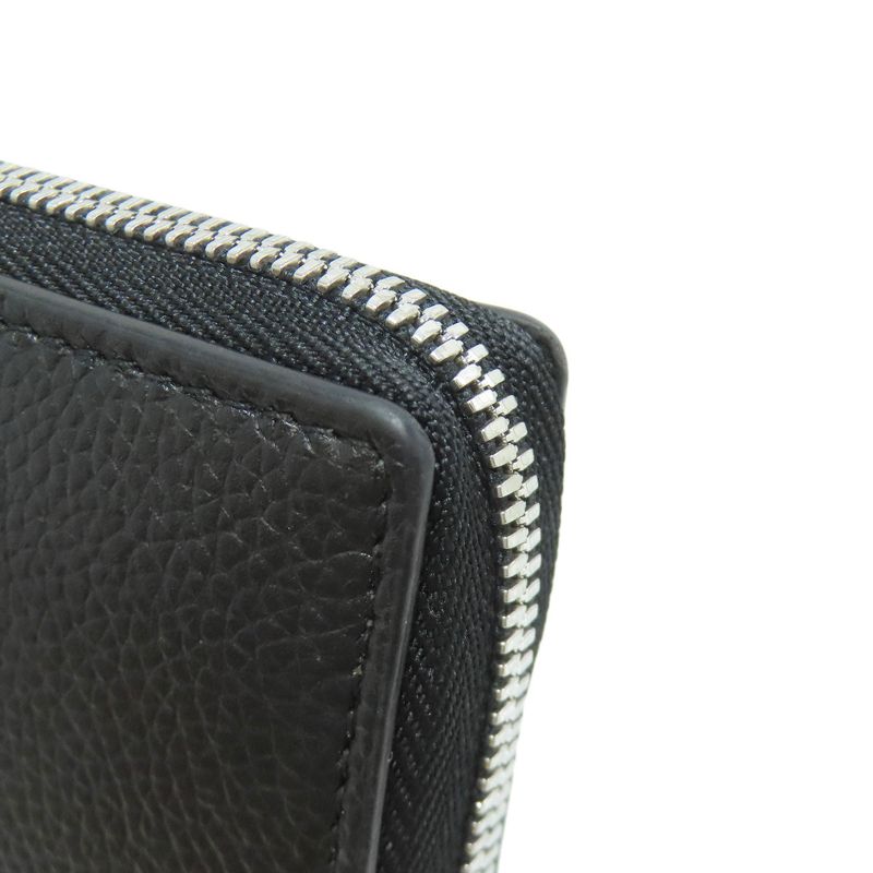 Balenciaga 655927 Round Zipper Long Wallet With Coin Purse Calf Women