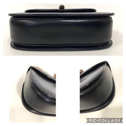 Gucci GG Bamboo 1947 Vintage Shoulder Bag Purse Black Leather Handle