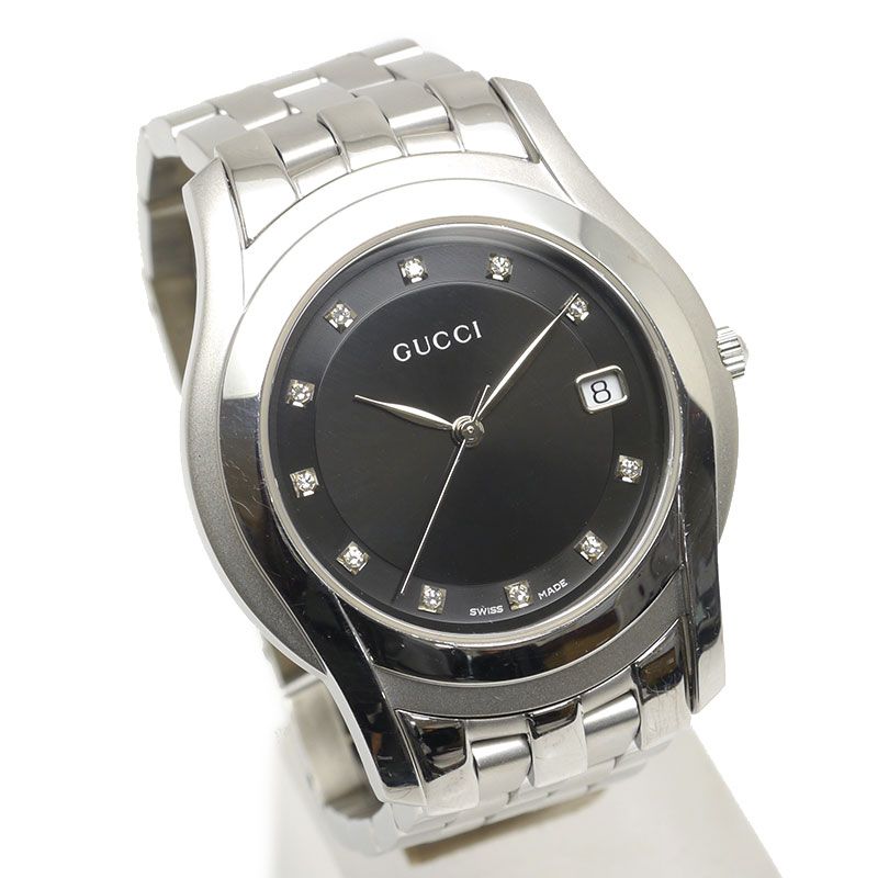 Gucci 5500m 11P Diamonds Black Dial Quartz