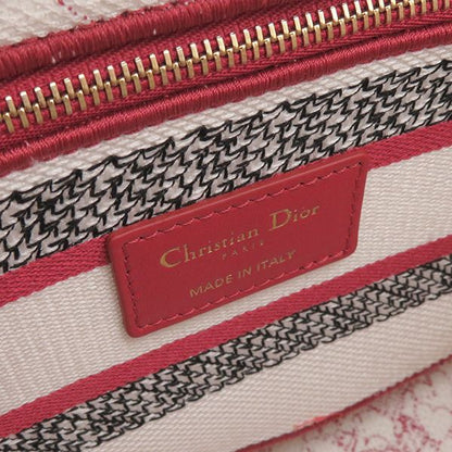 Christian Dior 2way Bag Lady D-Light Canvas Red and White Gold Hardware