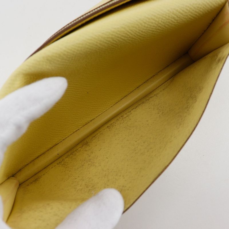 Hermes Bearn Souffle Vaux Epson Yellow R Ladies Long Wallet