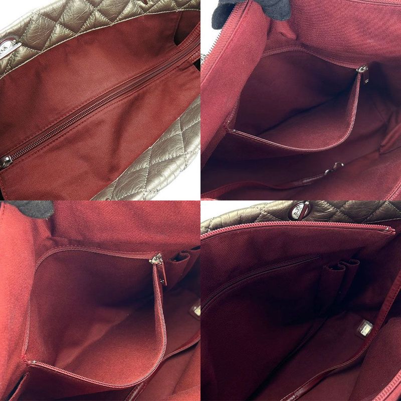 Chanel Tote Bag Shoulder Cambon Line 11 Bronze Coco Mark Casual Daily Use Women