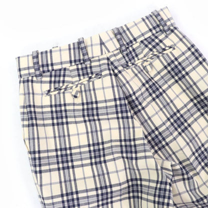 Gucci 611284 100% Wool Checked Center Press Flared Pants Ivory Black 36 Made In