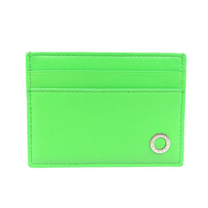 Bulgari Ambush Collaboration Leather Silver Hardware Lime Green Card Case 1400