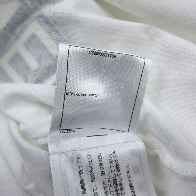 Chanel 20p Long T-Shirt Women's S White Cotton Coco Mark Camellia Long Sleeves