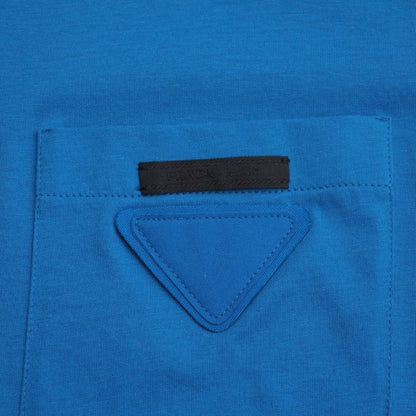 Prada Short Sleeve T-shirt Size M Triangle Patch Crew Neck Chest Pocket