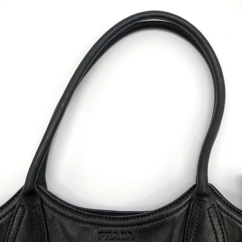 Prada Handbag Shoulder Bag Black Leather Women's Branded Fashion