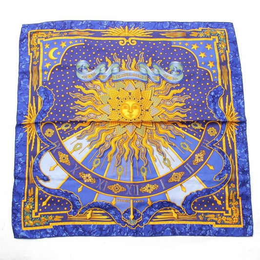 Hermes Carré 90 Carpe DIEM Enjoy The Day Silk Scarf Blue