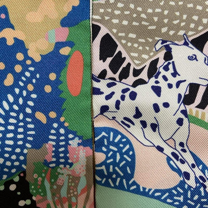 Hermes Scarf Twillie Pink And Multi Ribbon Scarf / Canine