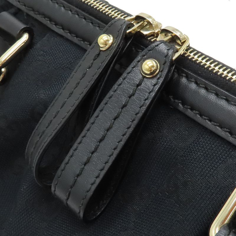 Gucci 2way Bag Sookie 2way GG Canvas Black Gold Hardware Black Shoulder Handbag