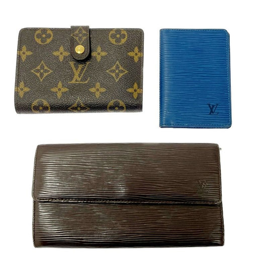 Louis Vuitton Monogram PVC Wallets Set of 3 Brown 395752 Folding Wallets