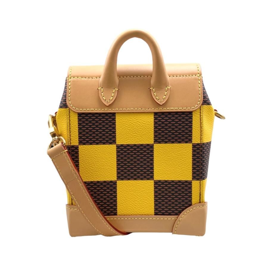 Louis Vuitton Shoulder Bag Nano Steamer N40536 Damier Pop Canvas Yellow Brown