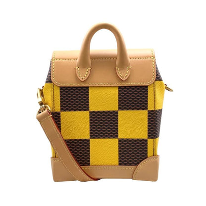 Louis Vuitton Shoulder Bag Nano Steamer N40536 Damier Pop Canvas Yellow Brown
