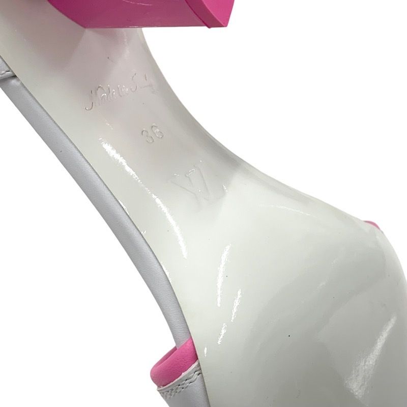Louis Vuitton Silhouette Line Sandals Shoes Leather White Pink White Unused