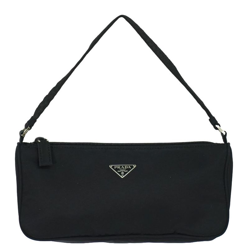 Authentic Prada Nylon Accessory Pouch Handbag Black Bag Pre-owned [follow-up