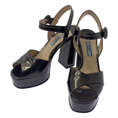 Prada Cross Heel Strap Sandals - Women's - 35 1 2 - Green