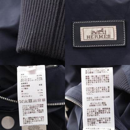 Hermes 24 Nylon Lamb Leather Blouson Bomber Jacket Outerwear H452820hk0144 Navy