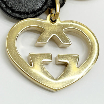 Gucci Key Holder Heart-Shaped Leather Gold X Brown