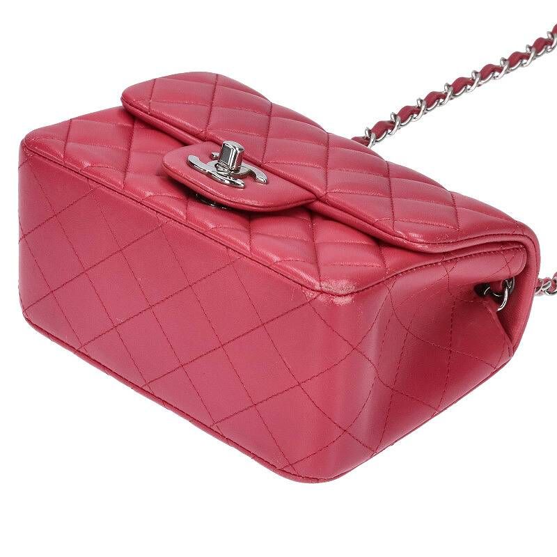 Chanel Mini Matelasse Chain Strap Lamb Skin Shoulder Bag Women 17