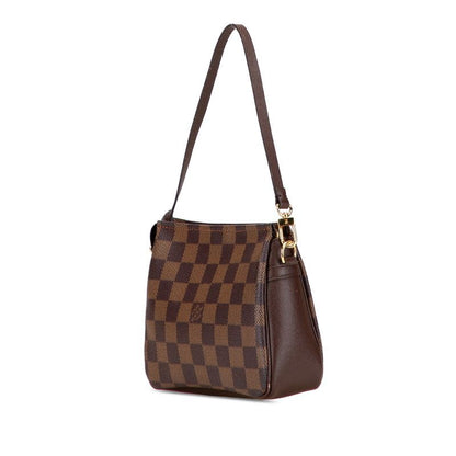 Louis Vuitton Damier Trousse Makeup Mini Handbag Pouch N51982 Brown PVC Leather
