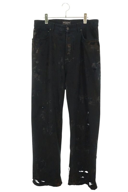 Balenciaga 745248 Tnw11 Super Destroyed Baggy Denim Pants Men's S