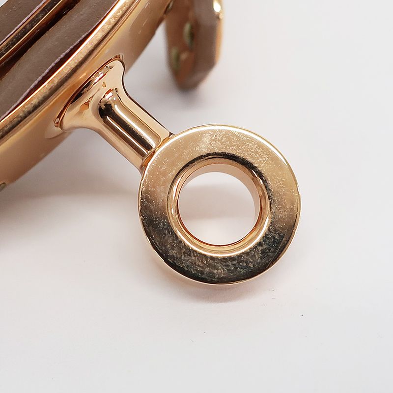 Hermes Kelly Double Tour Bracelet Mauve Peel Gold Hardware B Engraved