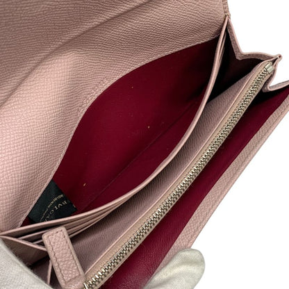 1652 Bvlgari Long Wallet Leather Pink Wallet Silver Hardware 30415