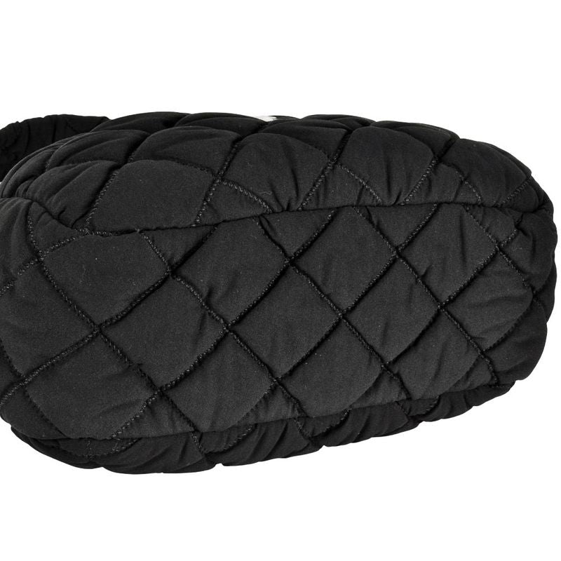 Chanel Matelasse Bubble Quilted Shoulder Bag Cotton A46168 Black Silver