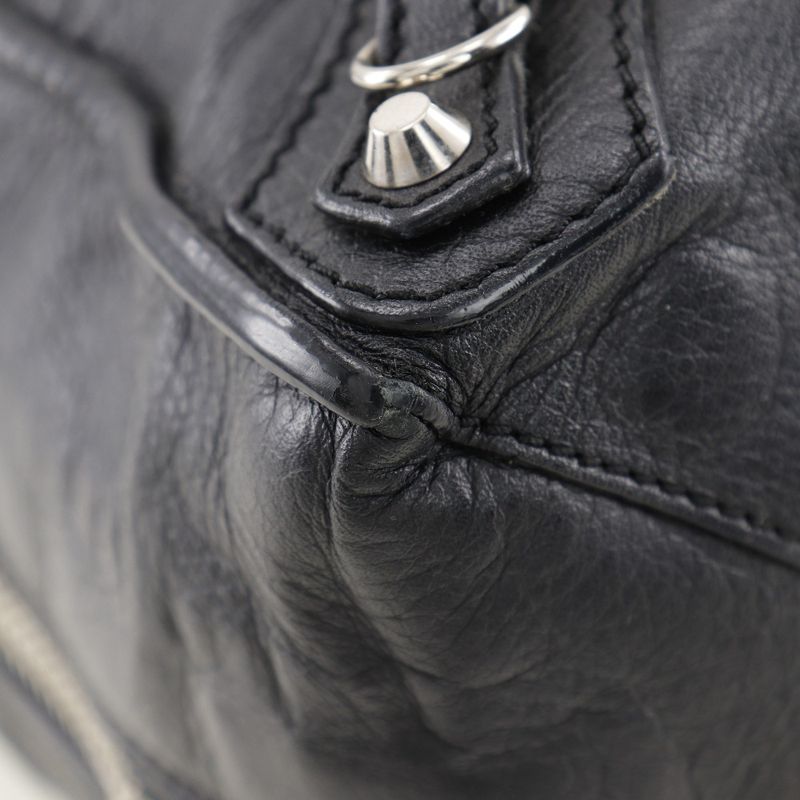 Balenciaga Paper Bag 255412 Calf Black Women's Tote Bag