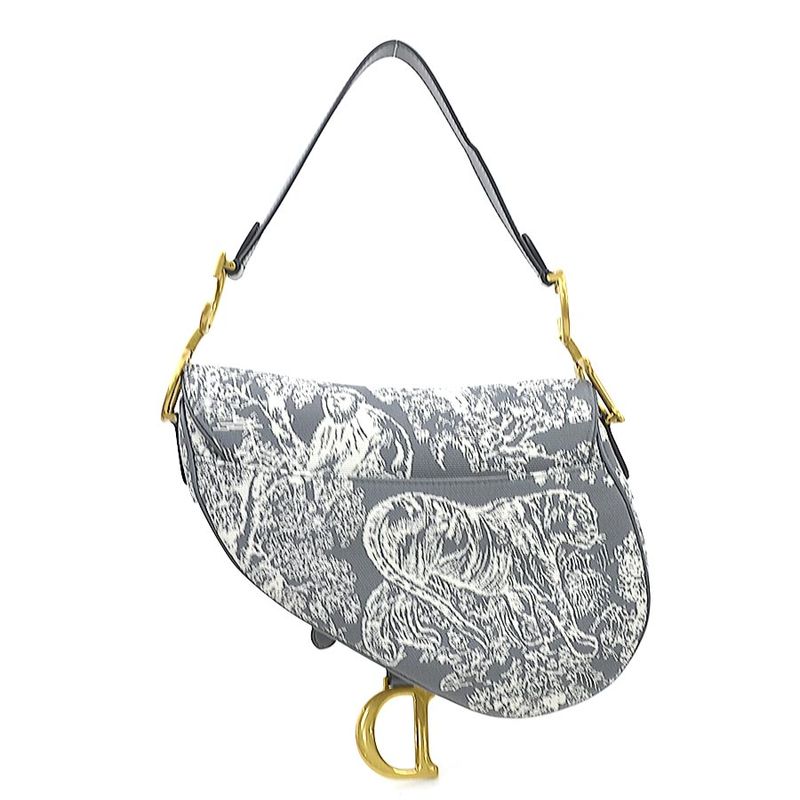 Christian DIOR Shoulder Bag Saddle Bag Toile De Jouy Reverse Jacquard