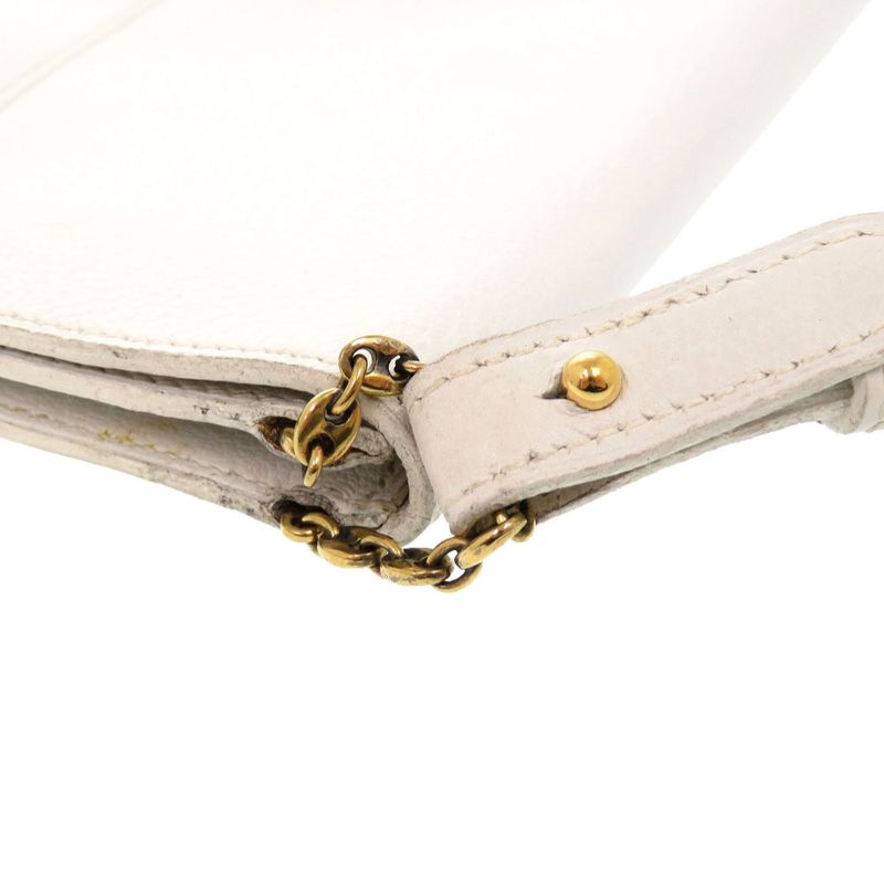 Hermes Vaugo River White Gold Hardware 00K Engraved Vintage Shoulder Bag White