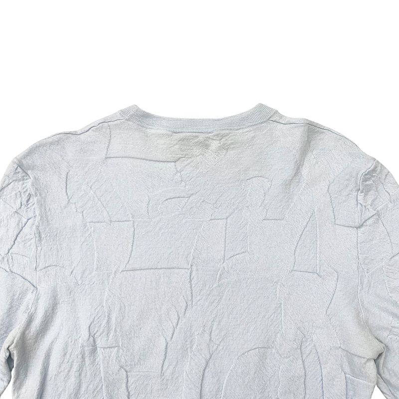 Em0157 Hermes Embossed Design Short Sleeve Knit Shirt Size L