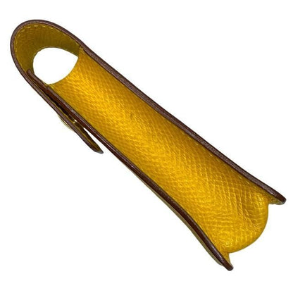 Hermes Gum Case Lip Case Accessory Case Seal Case Courchevel Yellow