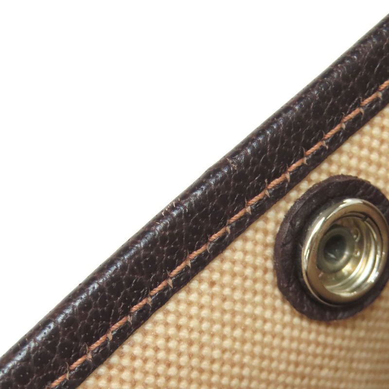 Hermes Garden Party TPM Marron Silver Hardware Handbag Toile Women