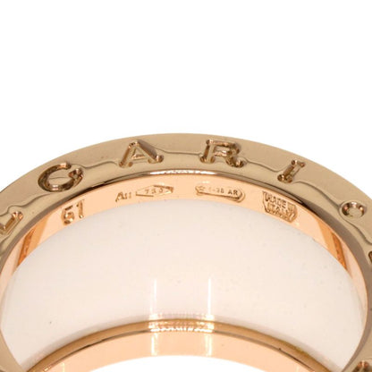 Bvlgari B-zero1 4 Band White Ceramic #51 Ring / Rings 18K Pink Gold Ladies