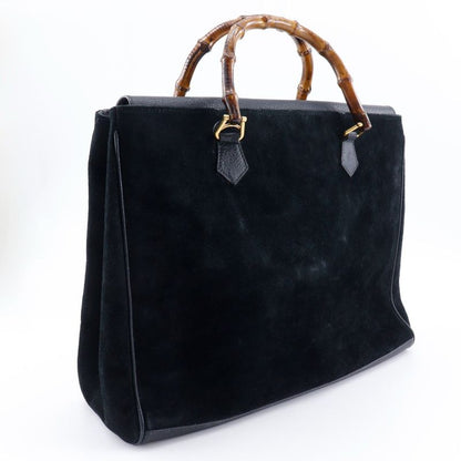 Gucci Bamboo Tote Old Gucci Suede Black Women's Tote Bag