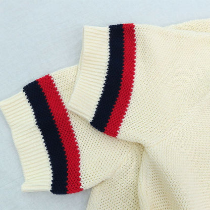Gucci Knit Polo T-shirt 739954 Short Sleeve Collar Ivory - S Size