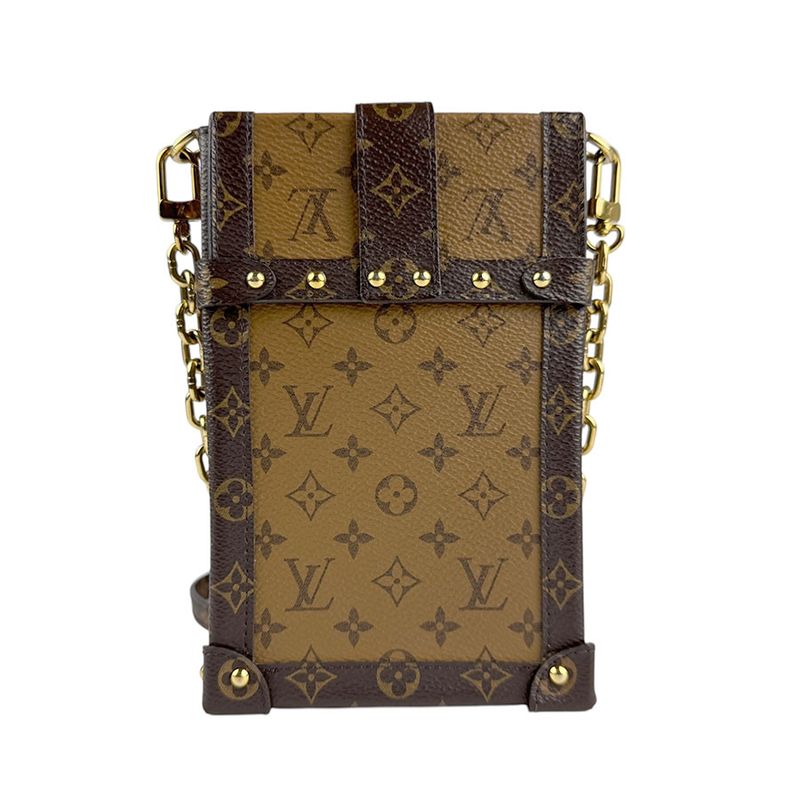 Louis Vuitton Crossbody Shoulder Bag Monogram Reverse Pochette Trunk Vertical