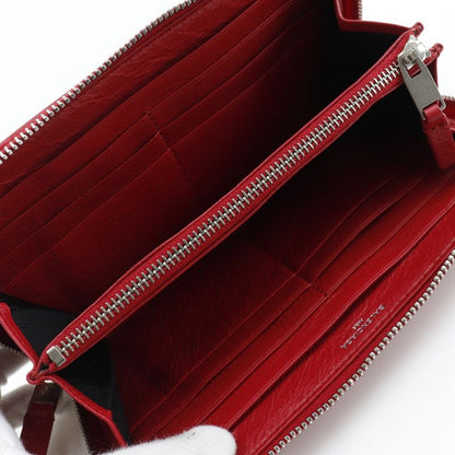 Balenciaga Round Zipper 541996 Calf Red Ladies Long Wallet