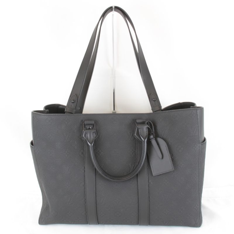 Louis Vuitton Sac Pla 24H M21865 Tote Bag Taurillon Monogram Black Luxury