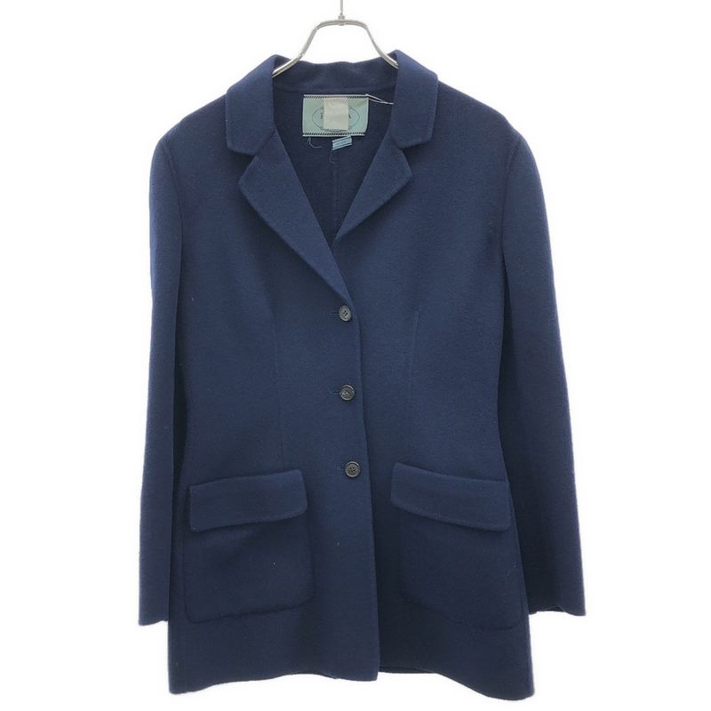 Prada 1990's Wool Cashmere Double Face Jacket Blue 42