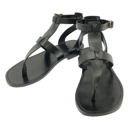 Celine - Ankle Strap Flat Sandals - 36 - Black - Women's