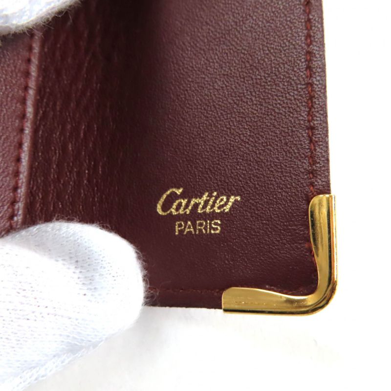 Cartier Must De Cartier 4-ring Leather Key Case Bordeaux With Box Made In Spain
