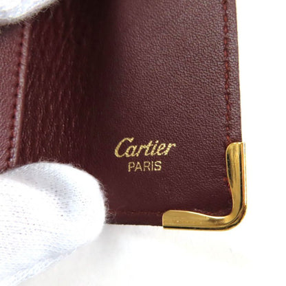 Cartier Must De Cartier 4-ring Leather Key Case Bordeaux With Box Made In Spain