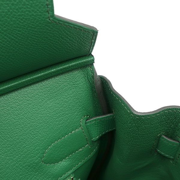 Hermes Handbag Birkin 30 Vaux Epson Cactus Gold Hardware Green D Engraved Box