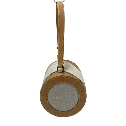 Bvlgari Handbag B-zero1 (bag) Light Gray And Brown Drum Bag Leather